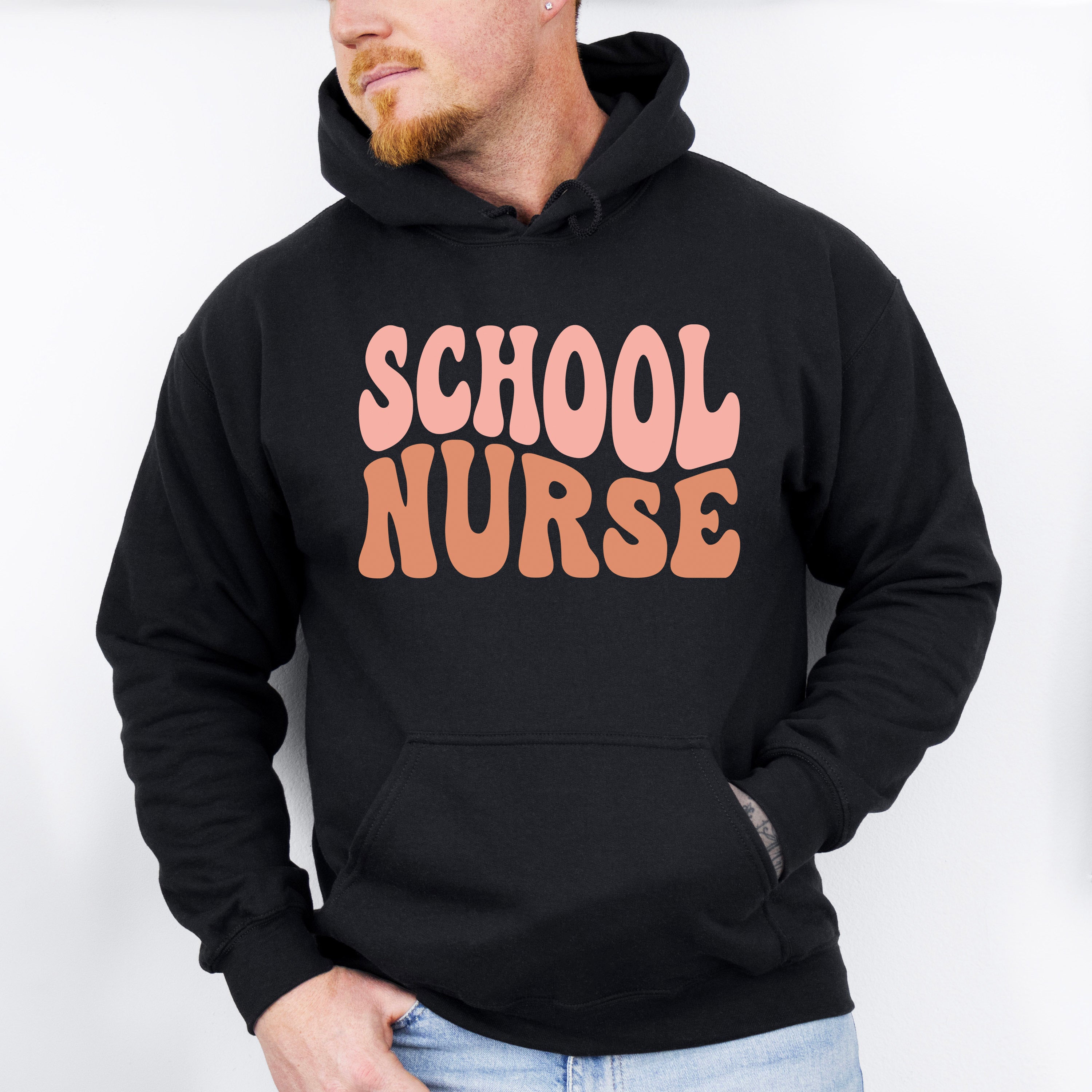 Groovy School Nurse Design - School Nurse Unisex Crewneck T-Shirt Sweatshirt Hoodie