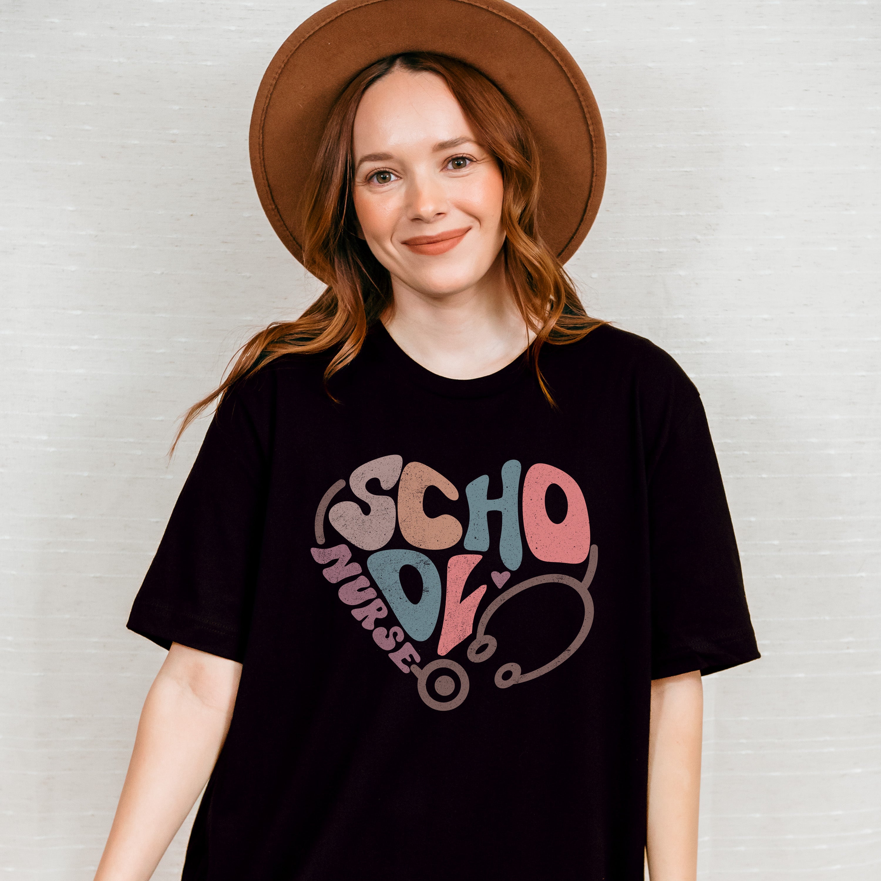 Heart Shape School Nurse Design - School Nurse Unisex Crewneck T-Shirt Sweatshirt Hoodie