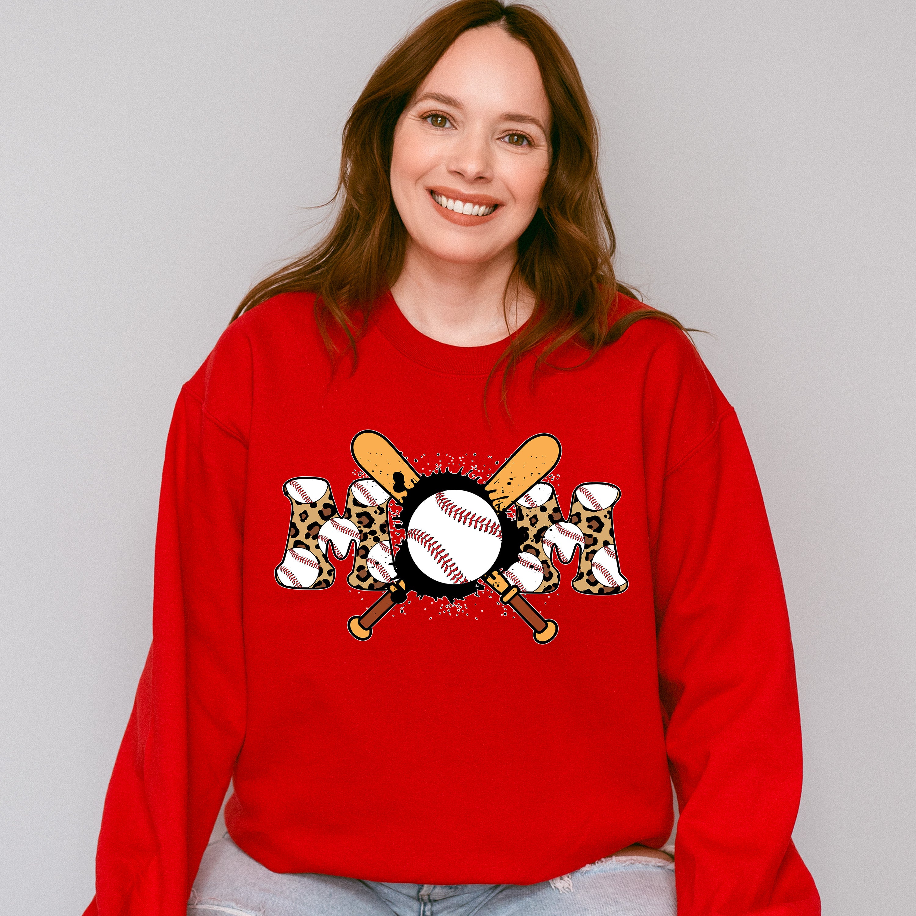 Mom Baseball Bats And Ball Design - Baseball Unisex Crewneck T-Shirt Sweatshirt Hoodie