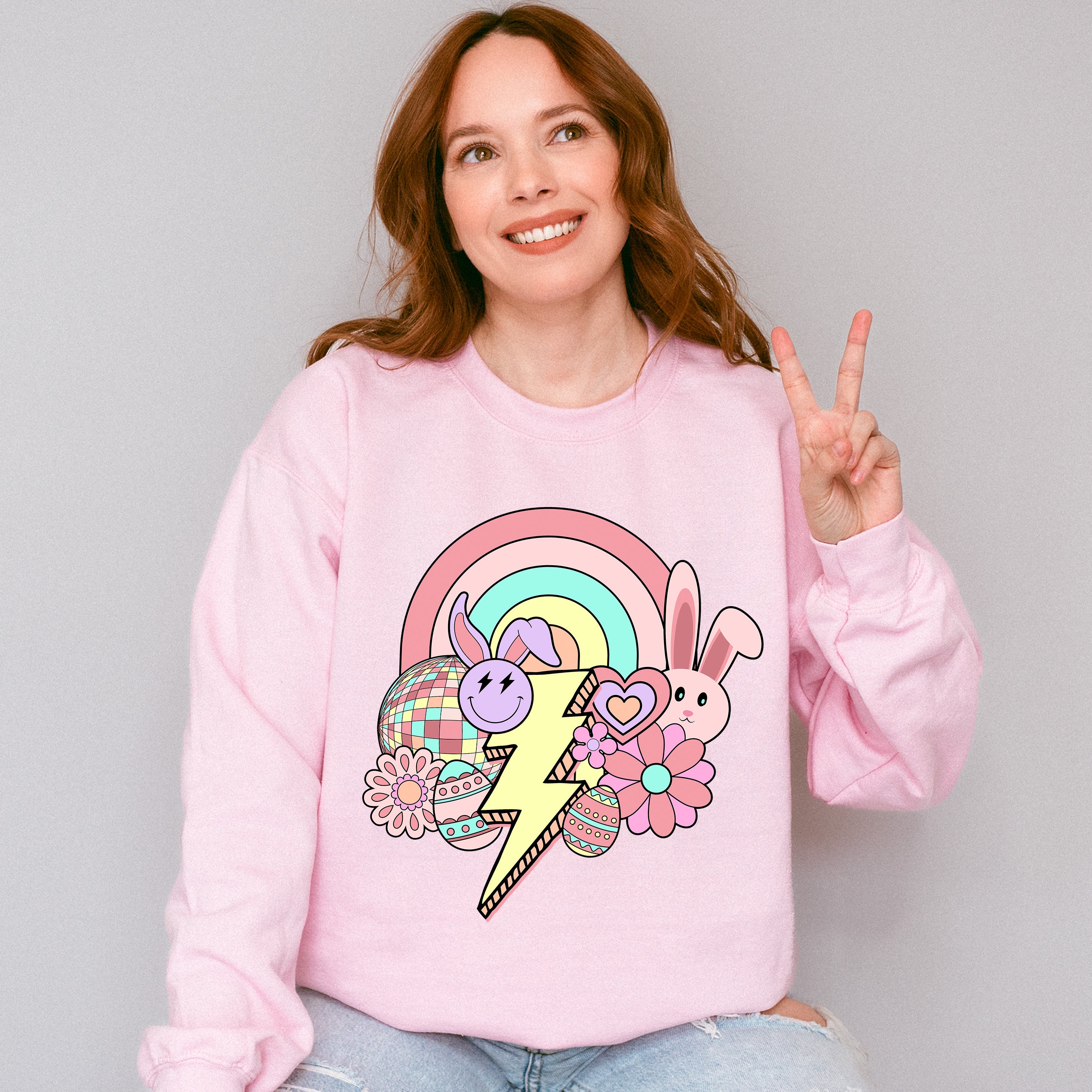 Easter Doodles Lightning - Easter Day Unisex Crewneck T-Shirt Sweatshirt Hoodie