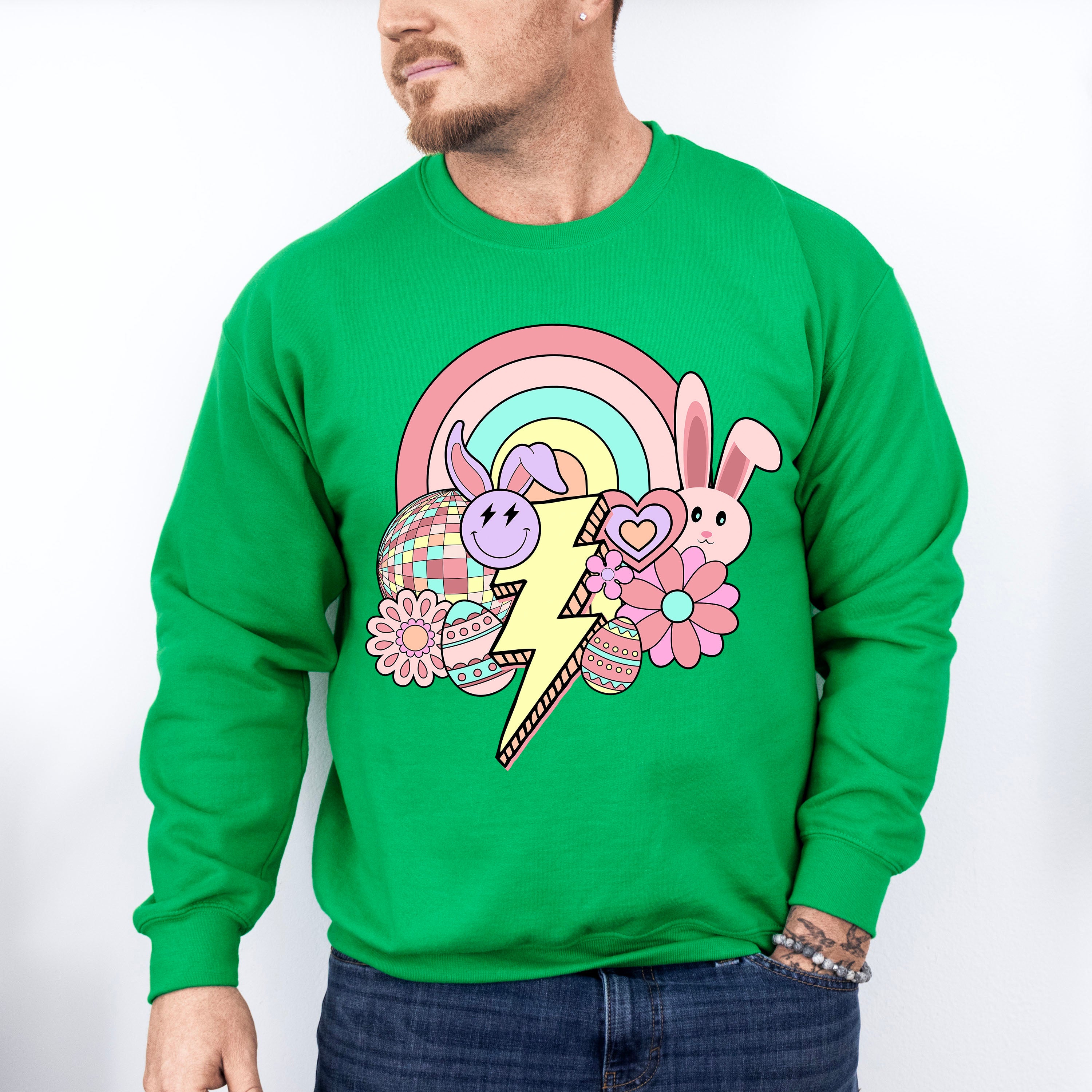 Easter Doodles Lightning - Easter Day Unisex Crewneck T-Shirt Sweatshirt Hoodie