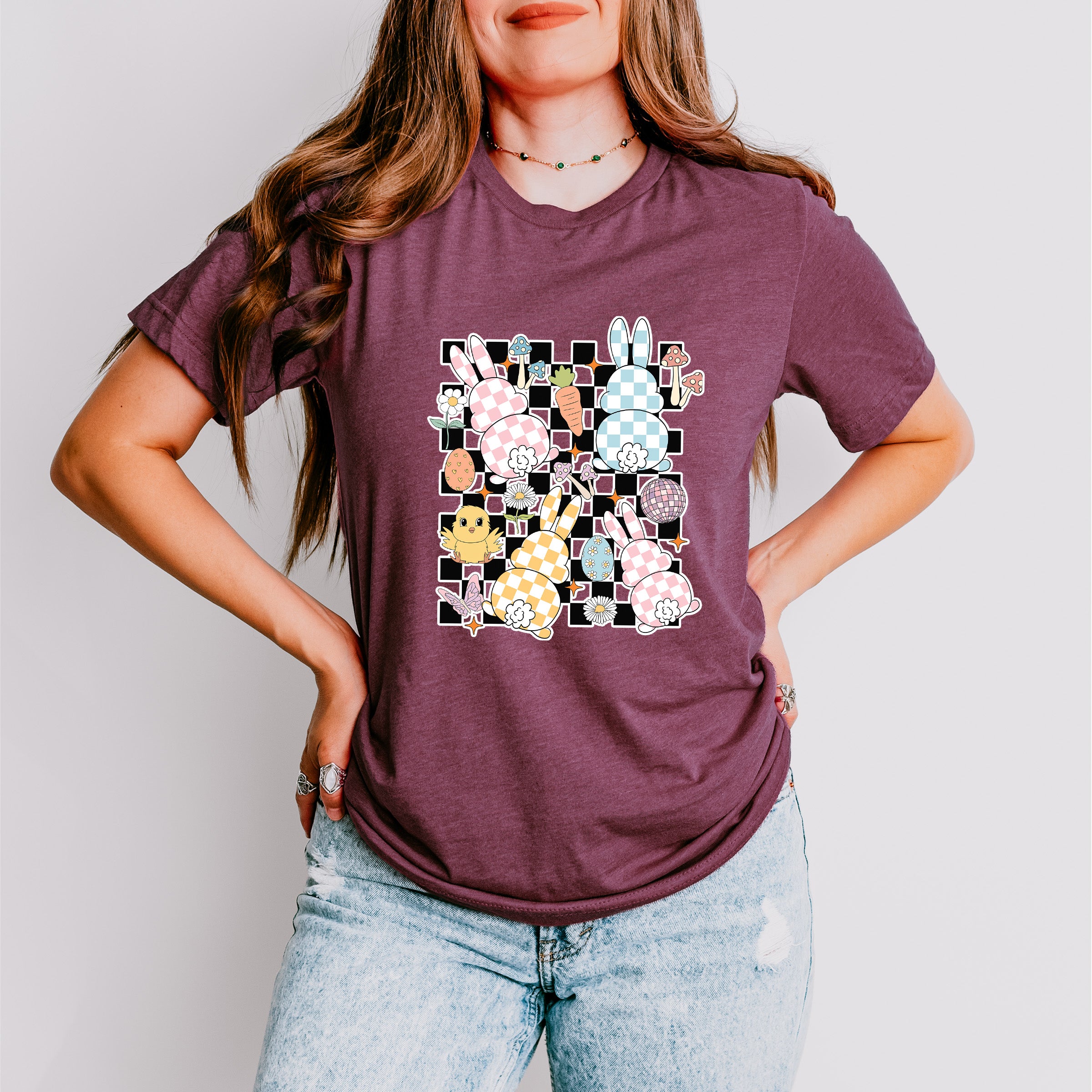 Bunnies And Easter Doodles - Easter Day Unisex Crewneck T-Shirt Sweatshirt Hoodie