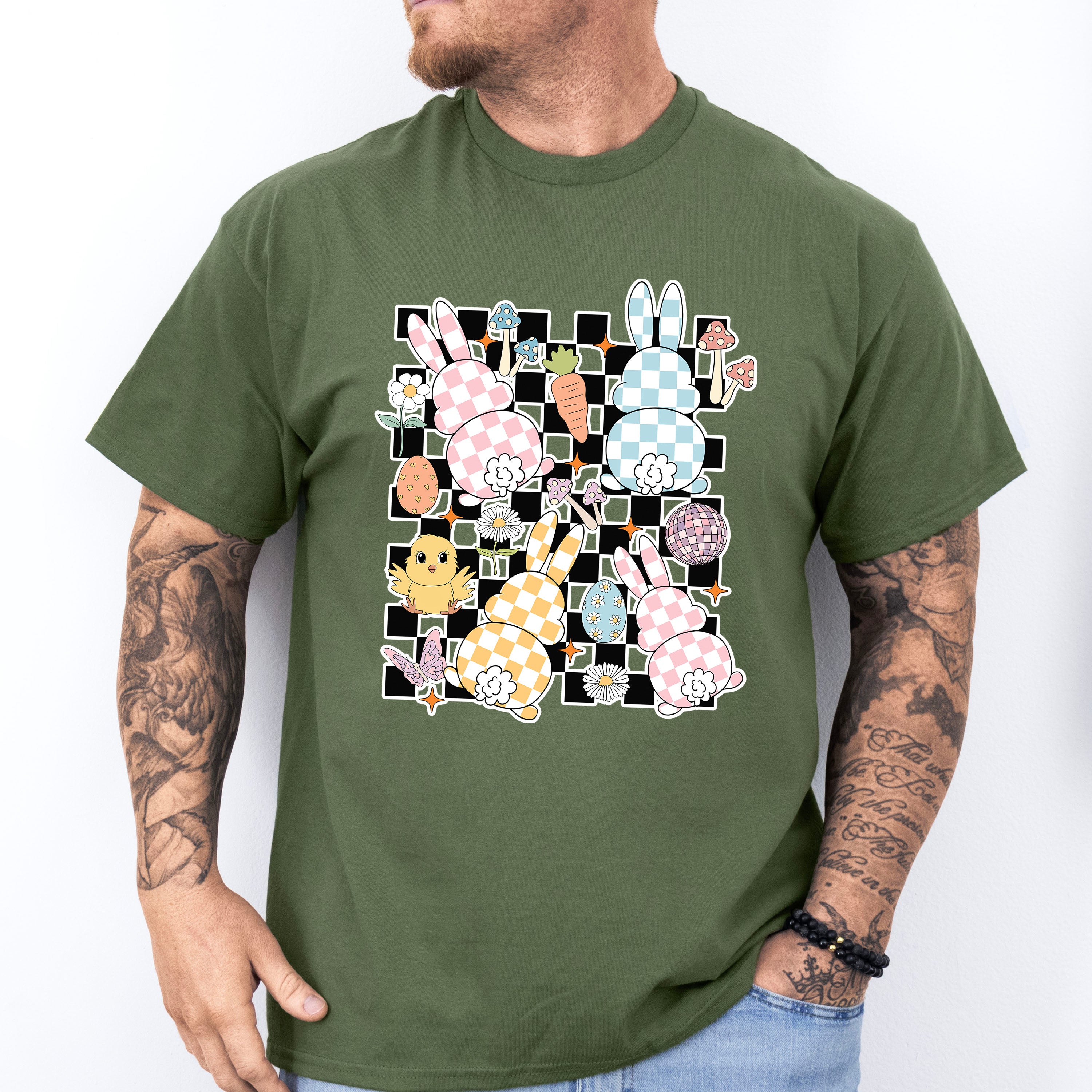 Bunnies And Easter Doodles - Easter Day Unisex Crewneck T-Shirt Sweatshirt Hoodie