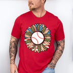 Baseball Sunflower Design - Baseball Unisex Crewneck T-Shirt Sweatshirt Hoodie