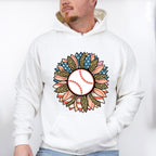 Baseball Sunflower Design - Baseball Unisex Crewneck T-Shirt Sweatshirt Hoodie