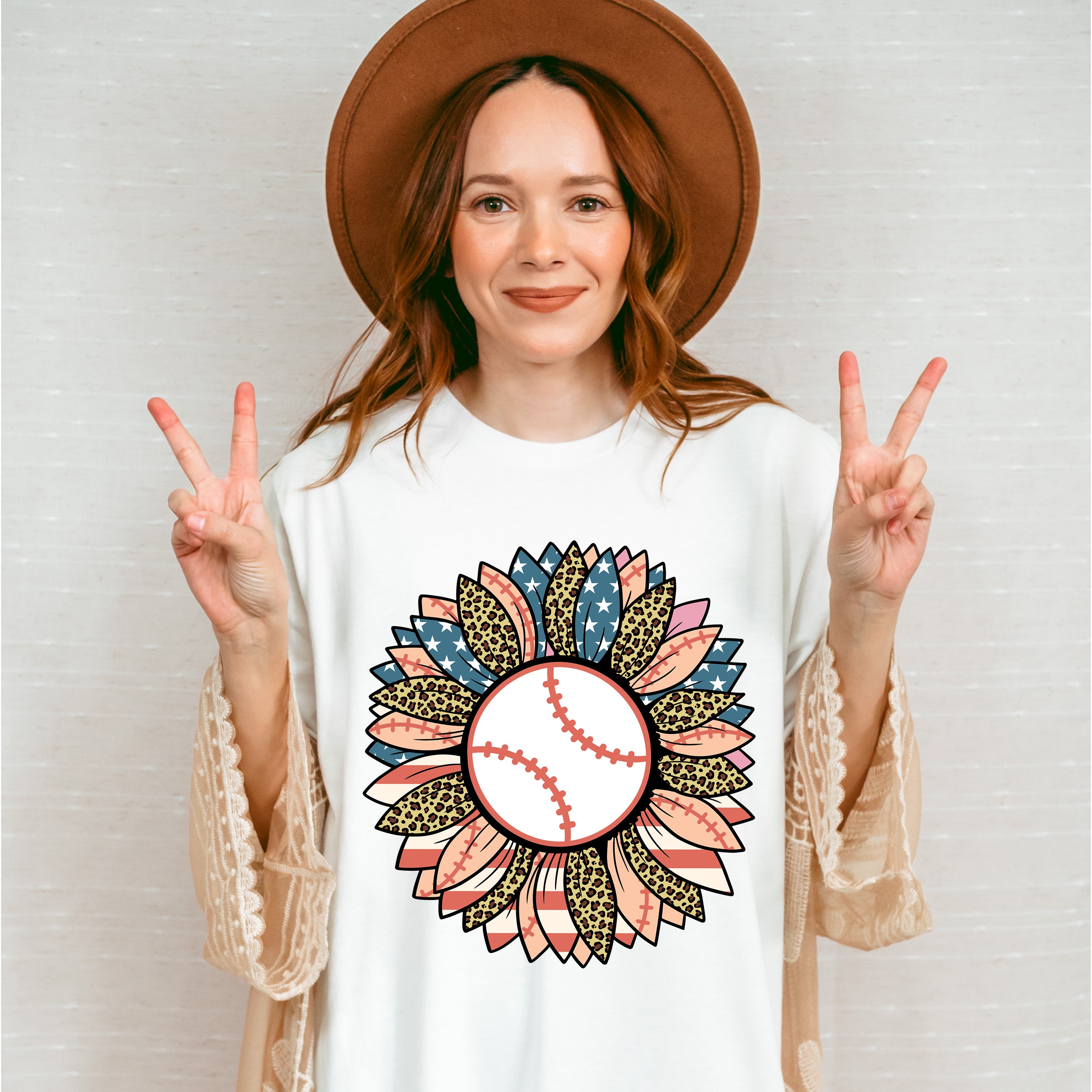 Baseball Sunflower Design - Baseball Unisex Crewneck T-Shirt Sweatshirt Hoodie