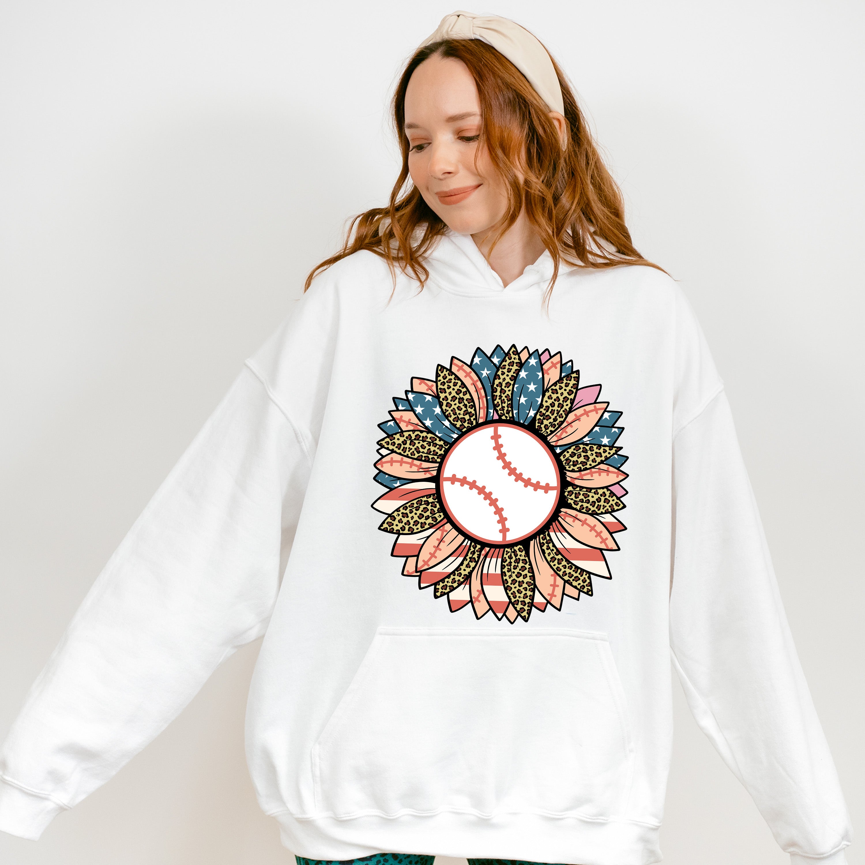 Baseball Sunflower Design - Baseball Unisex Crewneck T-Shirt Sweatshirt Hoodie