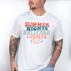 Summer nights Ballpark Lights - Baseball Unisex Crewneck T-Shirt Sweatshirt Hoodie