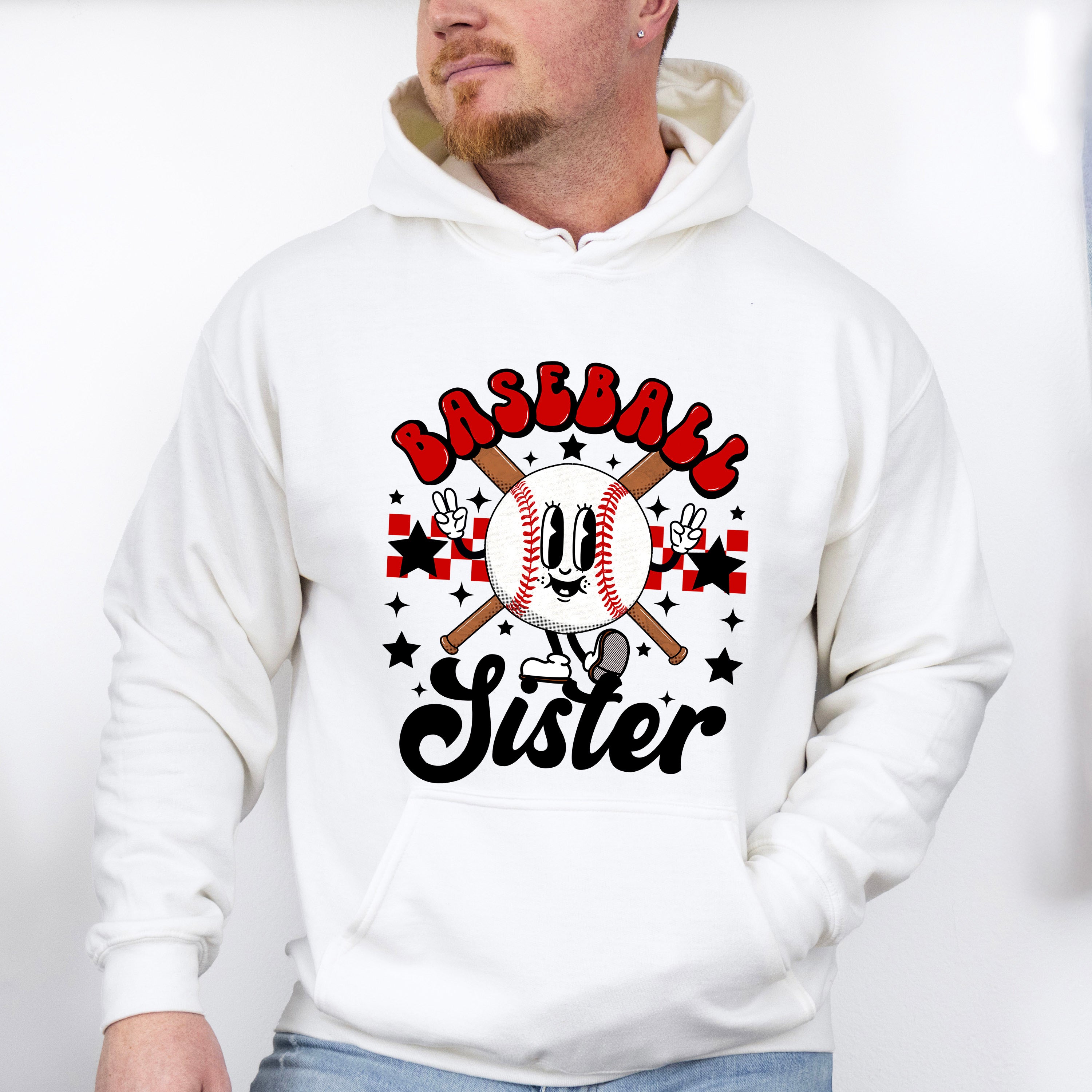 Smiley Baseball Sister - Baseball Unisex Crewneck T-Shirt Sweatshirt Hoodie