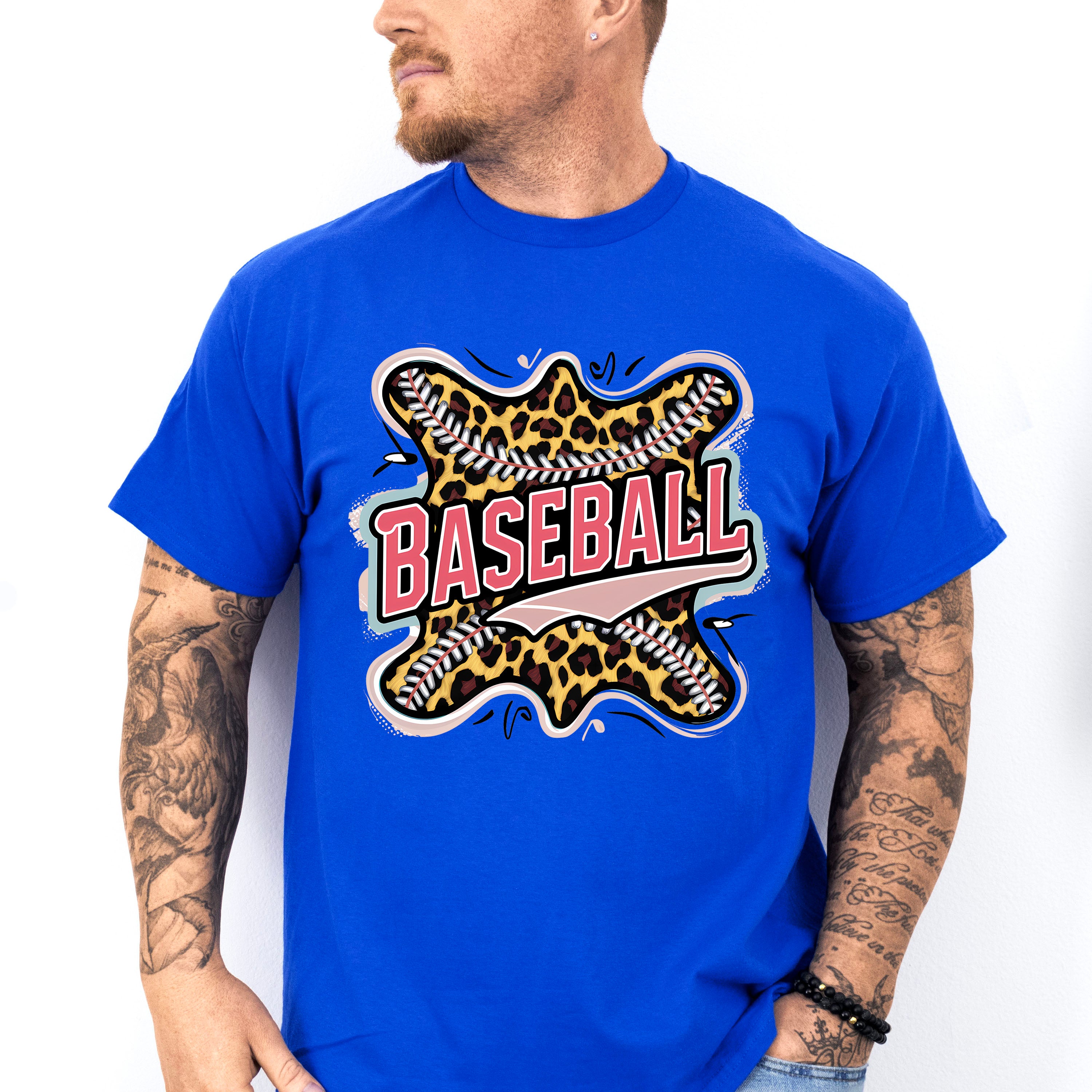 Baseball Leopard Leather Design - Baseball Unisex Crewneck T-Shirt Sweatshirt Hoodie
