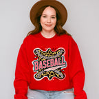 Baseball Leopard Leather Design - Baseball Unisex Crewneck T-Shirt Sweatshirt Hoodie