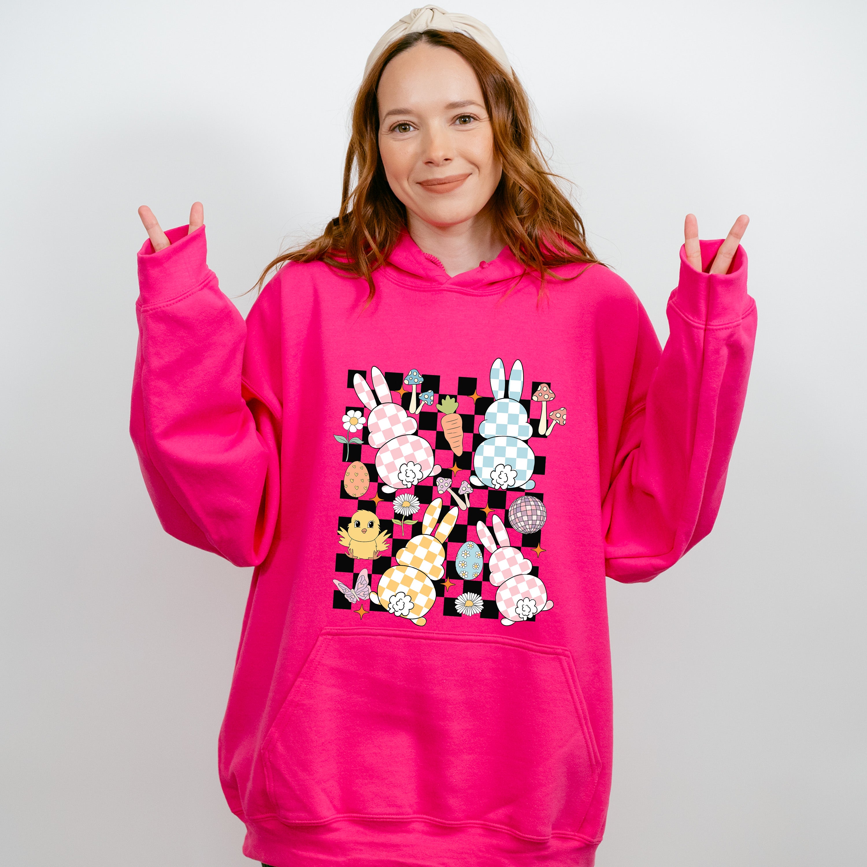 Bunnies And Easter Doodles - Easter Day Unisex Crewneck T-Shirt Sweatshirt Hoodie