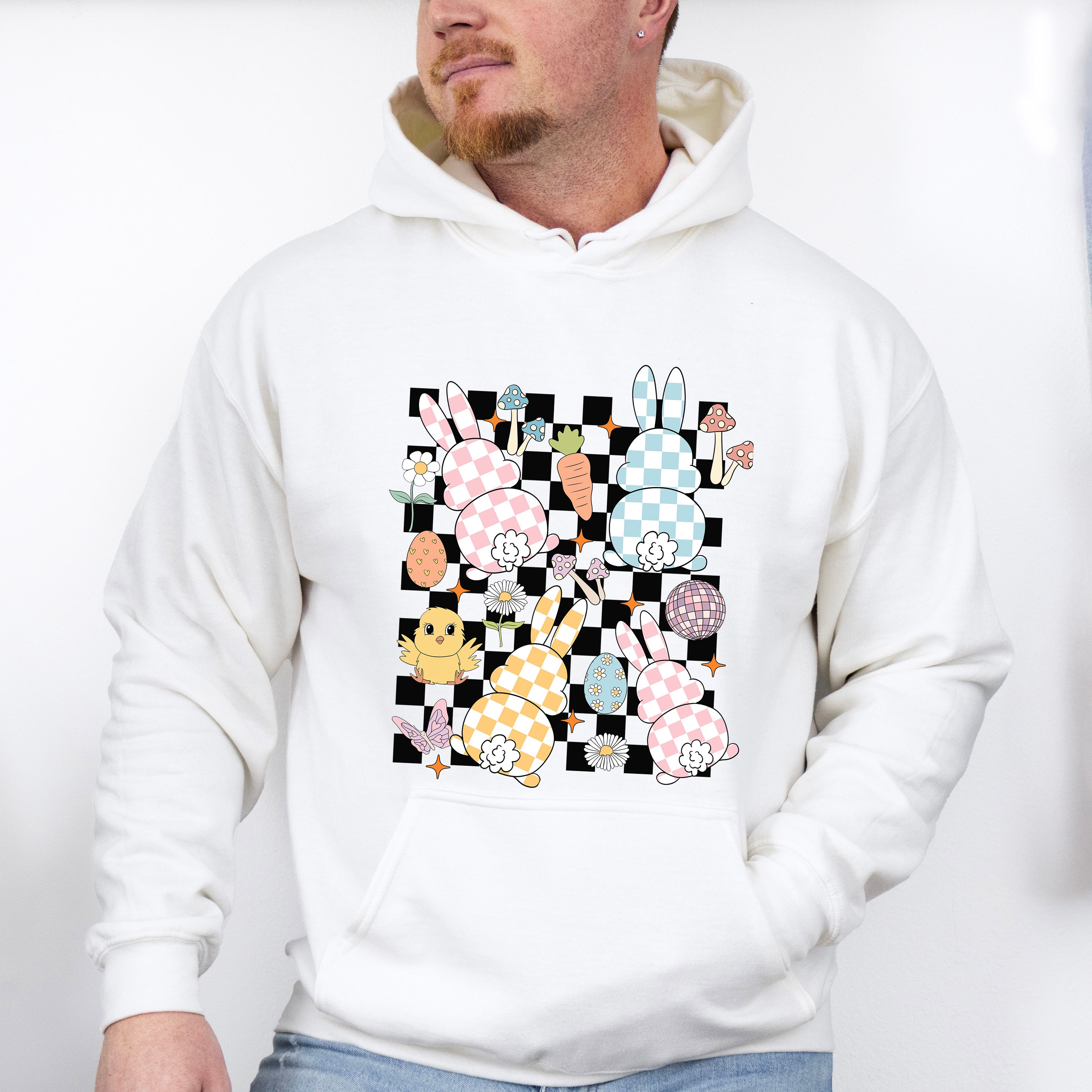 Bunnies And Easter Doodles - Easter Day Unisex Crewneck T-Shirt Sweatshirt Hoodie
