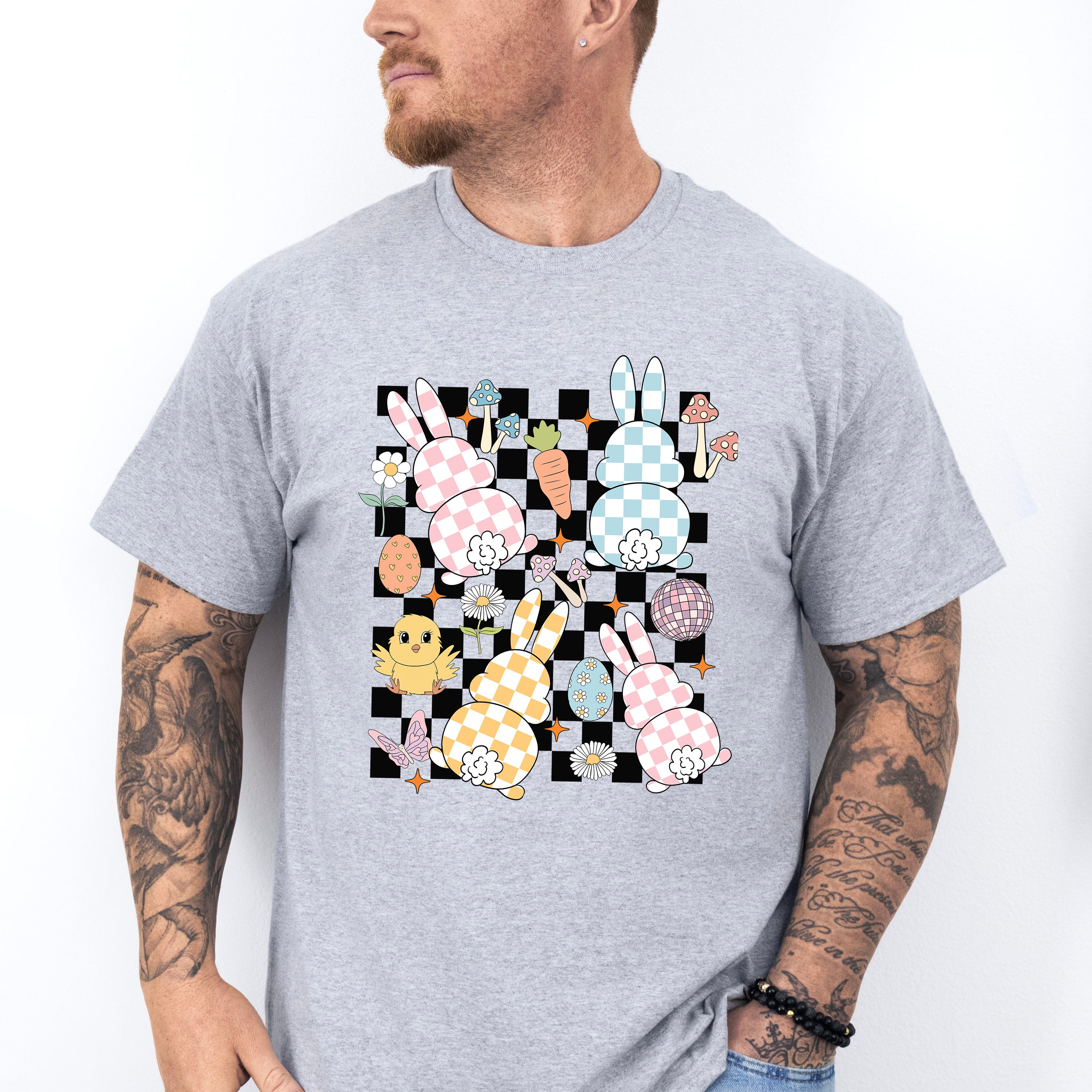 Bunnies And Easter Doodles - Easter Day Unisex Crewneck T-Shirt Sweatshirt Hoodie