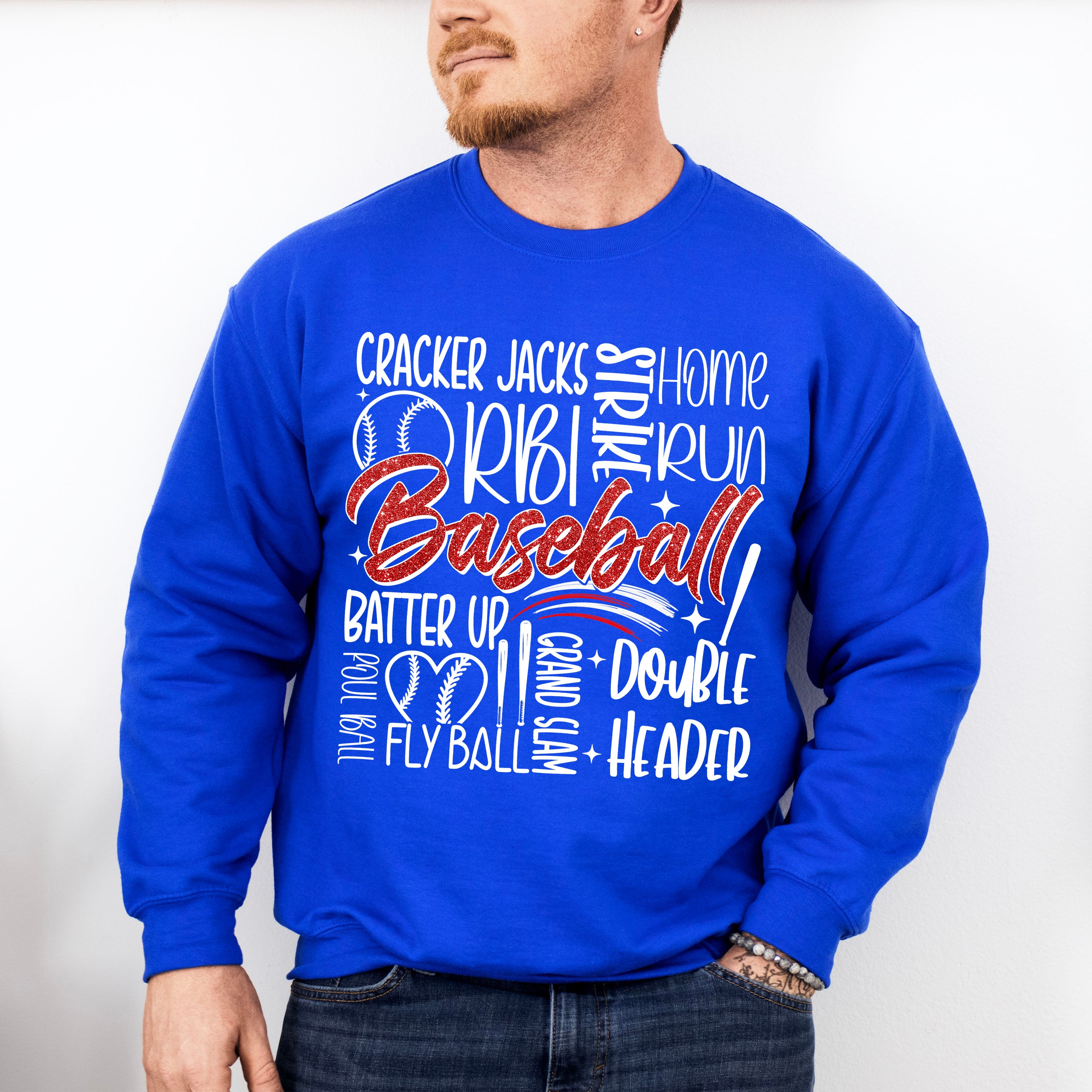 Batter Up Double Header Design - Baseball Unisex Crewneck T-Shirt Sweatshirt Hoodie
