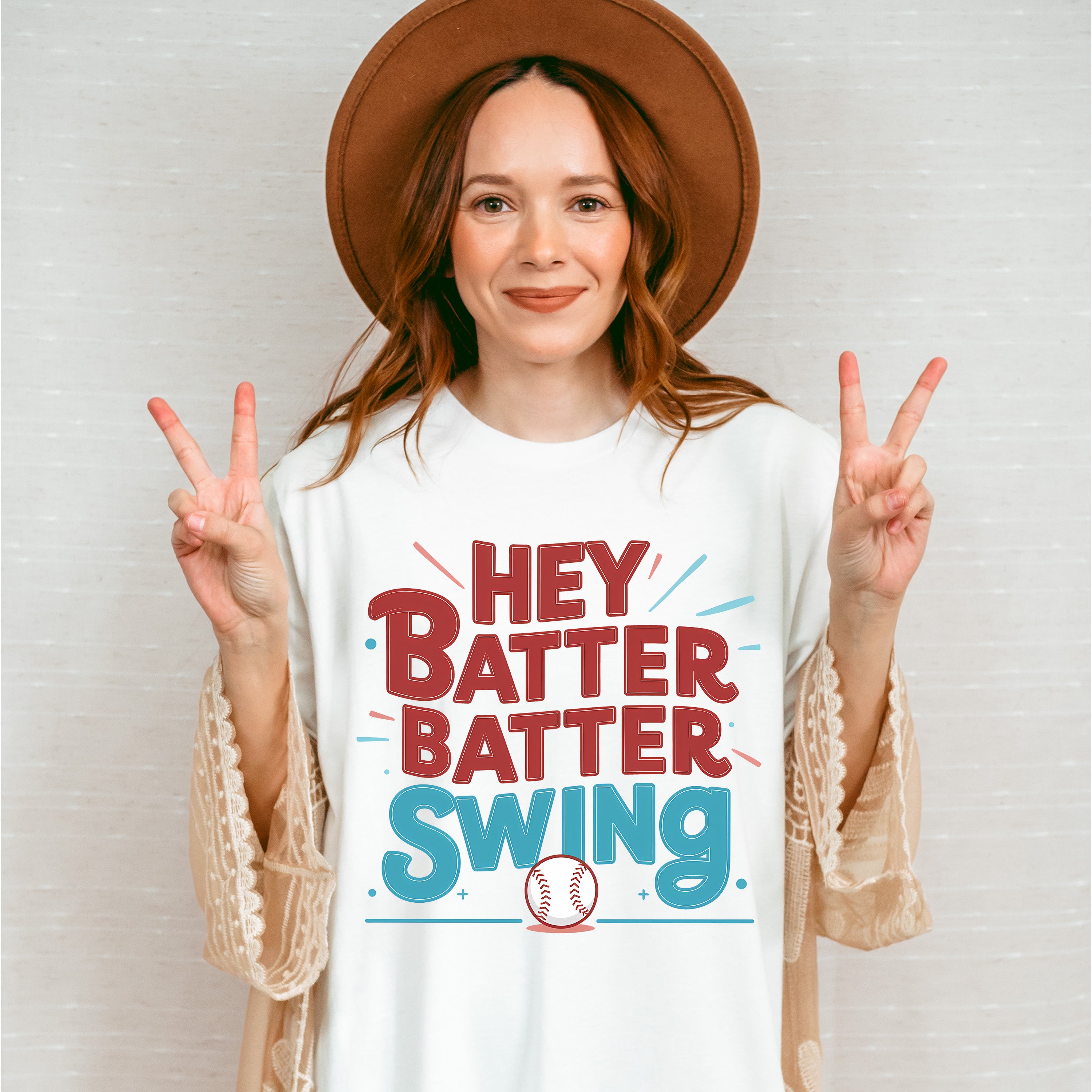 Hey Batter Batter Swing Baseball Design - Baseball Unisex Crewneck T-Shirt Sweatshirt Hoodie