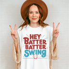 Hey Batter Batter Swing Baseball Design - Baseball Unisex Crewneck T-Shirt Sweatshirt Hoodie