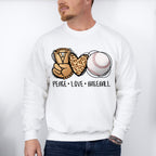 Peace Love Baseball - Baseball Unisex Crewneck T-Shirt Sweatshirt Hoodie