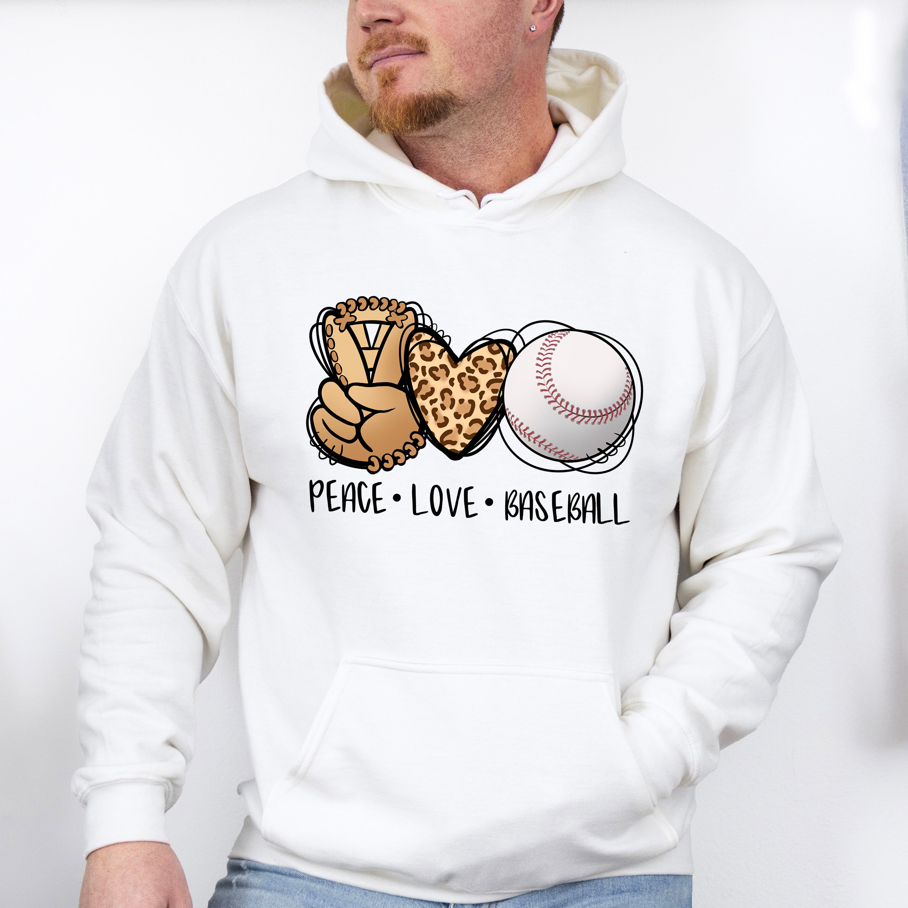 Peace Love Baseball - Baseball Unisex Crewneck T-Shirt Sweatshirt Hoodie