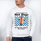 I Just Wanna Eat Hot Dogs - Baseball Unisex Crewneck T-Shirt Sweatshirt Hoodie
