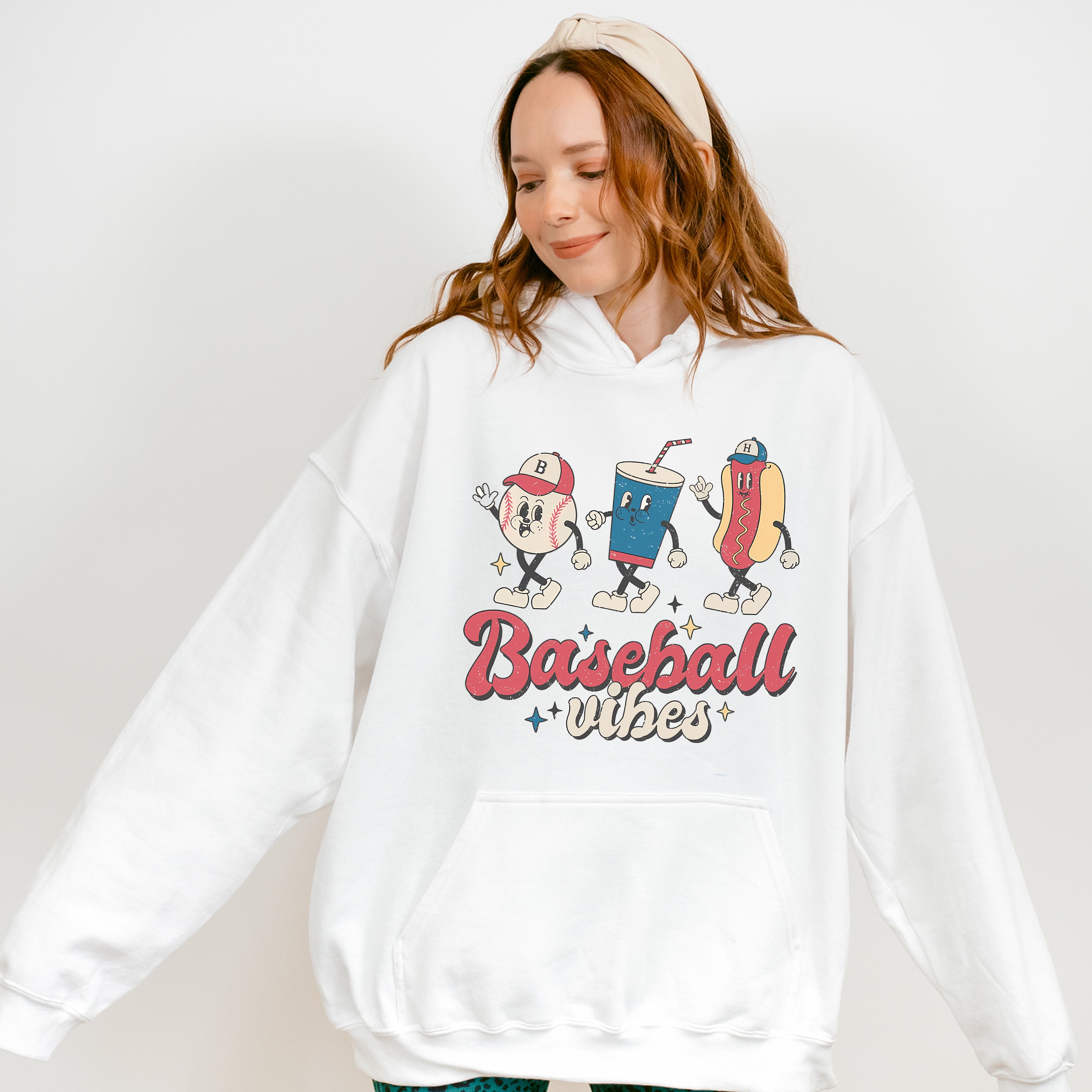 Baseball Drink And Hot Dog Design - Baseball Unisex Crewneck T-Shirt Sweatshirt Hoodie