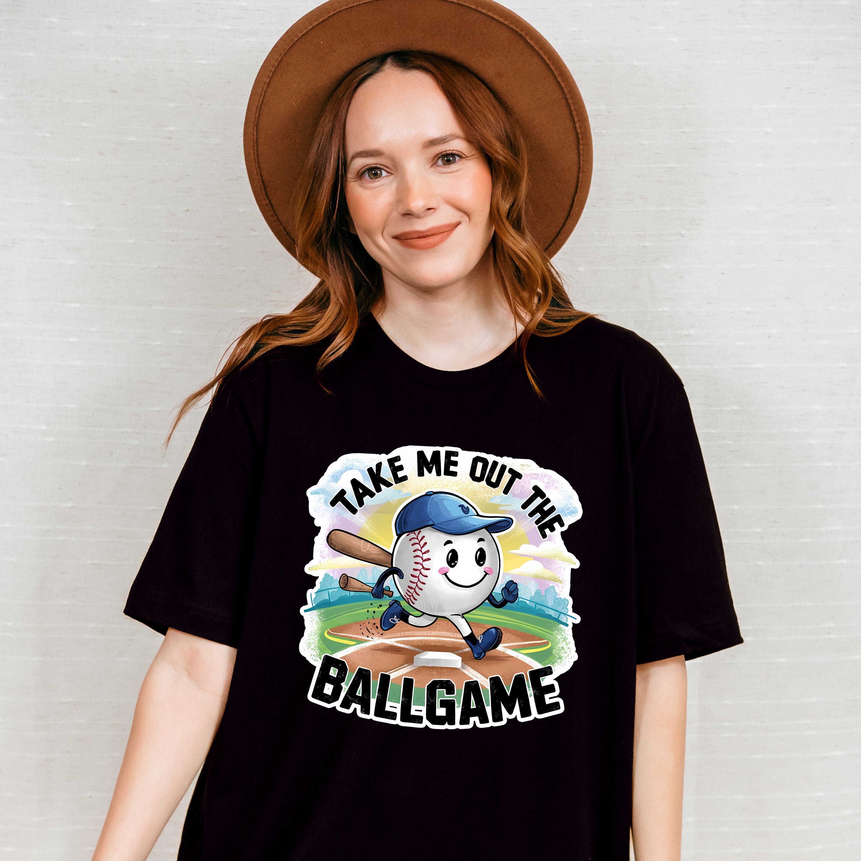 Take Me Out The Ball Game Running Ball Design - Baseball Unisex Crewneck T-Shirt Sweatshirt Hoodie