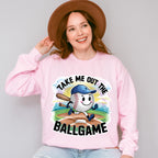 Take Me Out The Ball Game Running Ball Design - Baseball Unisex Crewneck T-Shirt Sweatshirt Hoodie