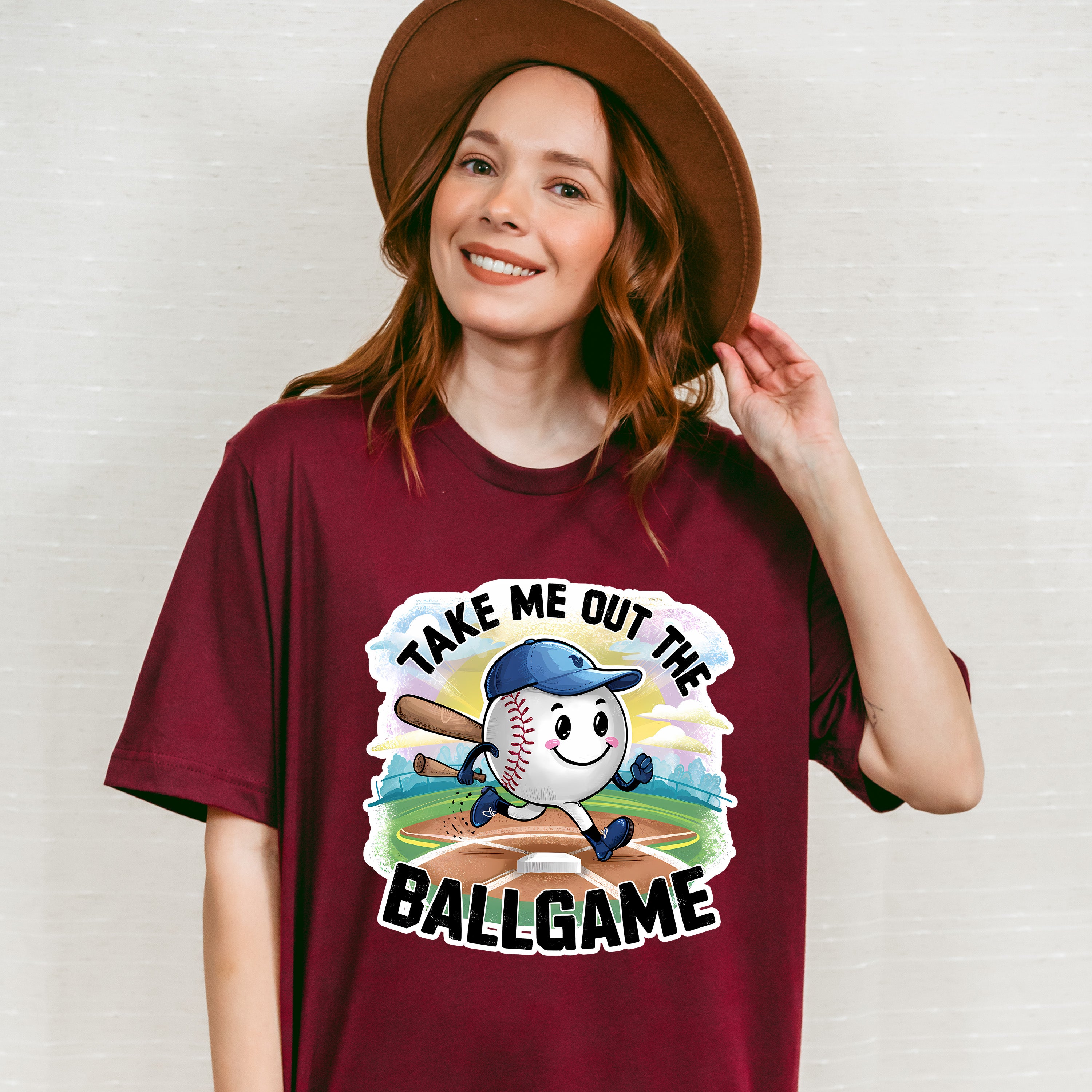 Take Me Out The Ball Game Running Ball Design - Baseball Unisex Crewneck T-Shirt Sweatshirt Hoodie