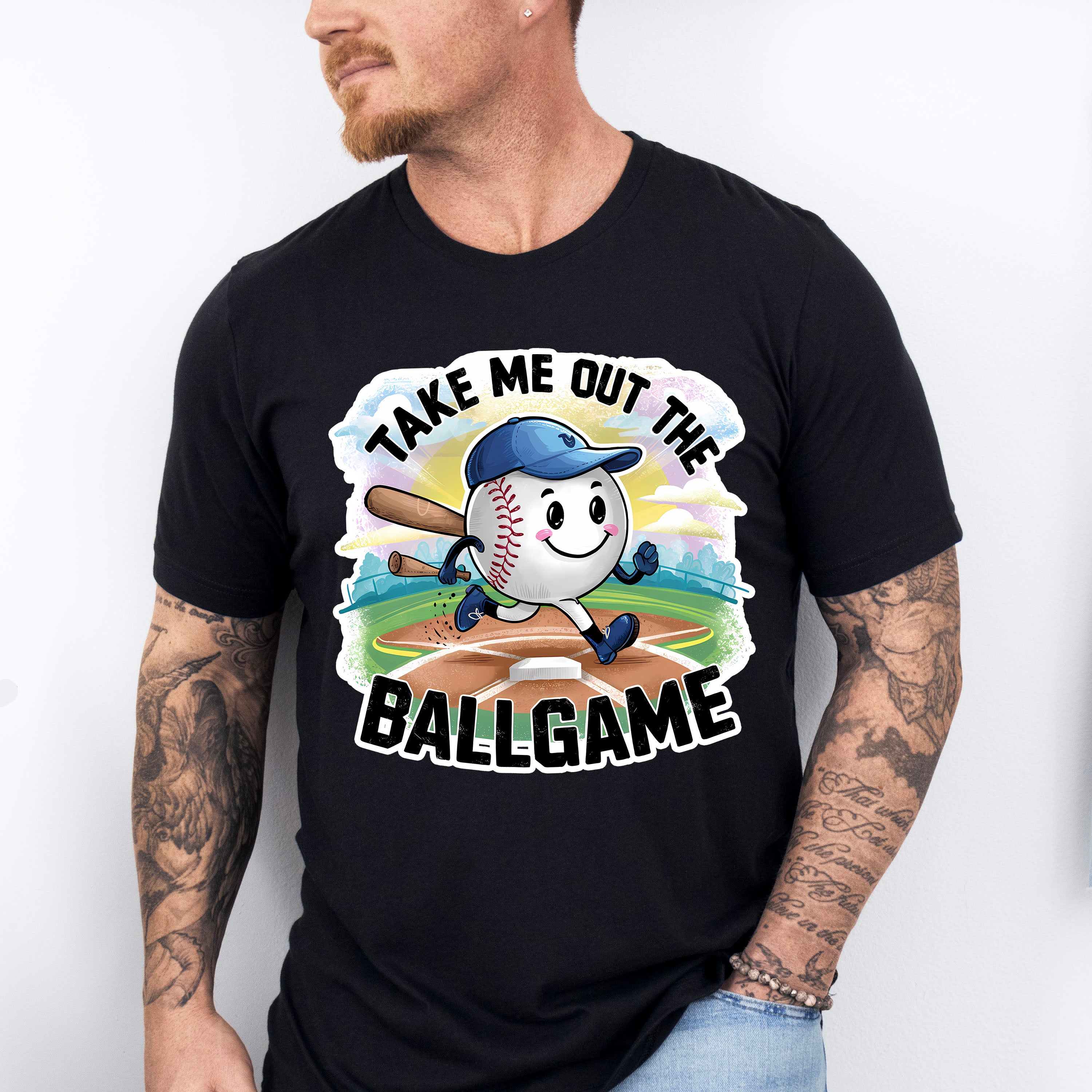 Take Me Out The Ball Game Running Ball Design - Baseball Unisex Crewneck T-Shirt Sweatshirt Hoodie