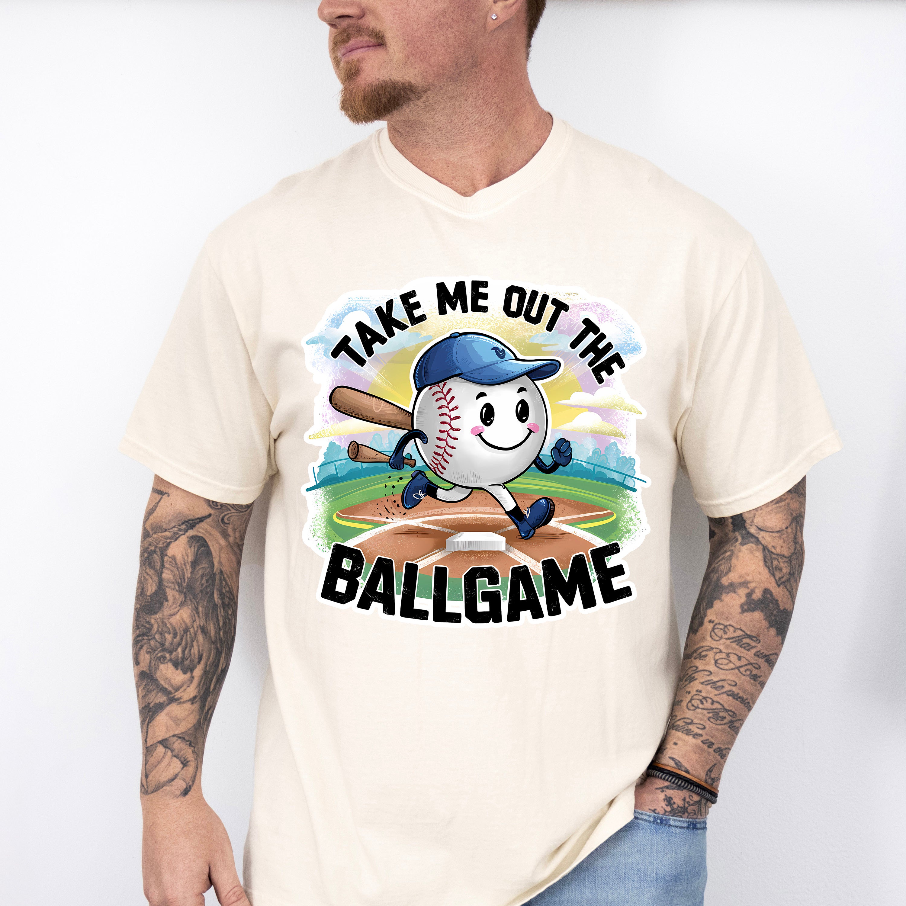 Take Me Out The Ball Game Running Ball Design - Baseball Unisex Crewneck T-Shirt Sweatshirt Hoodie