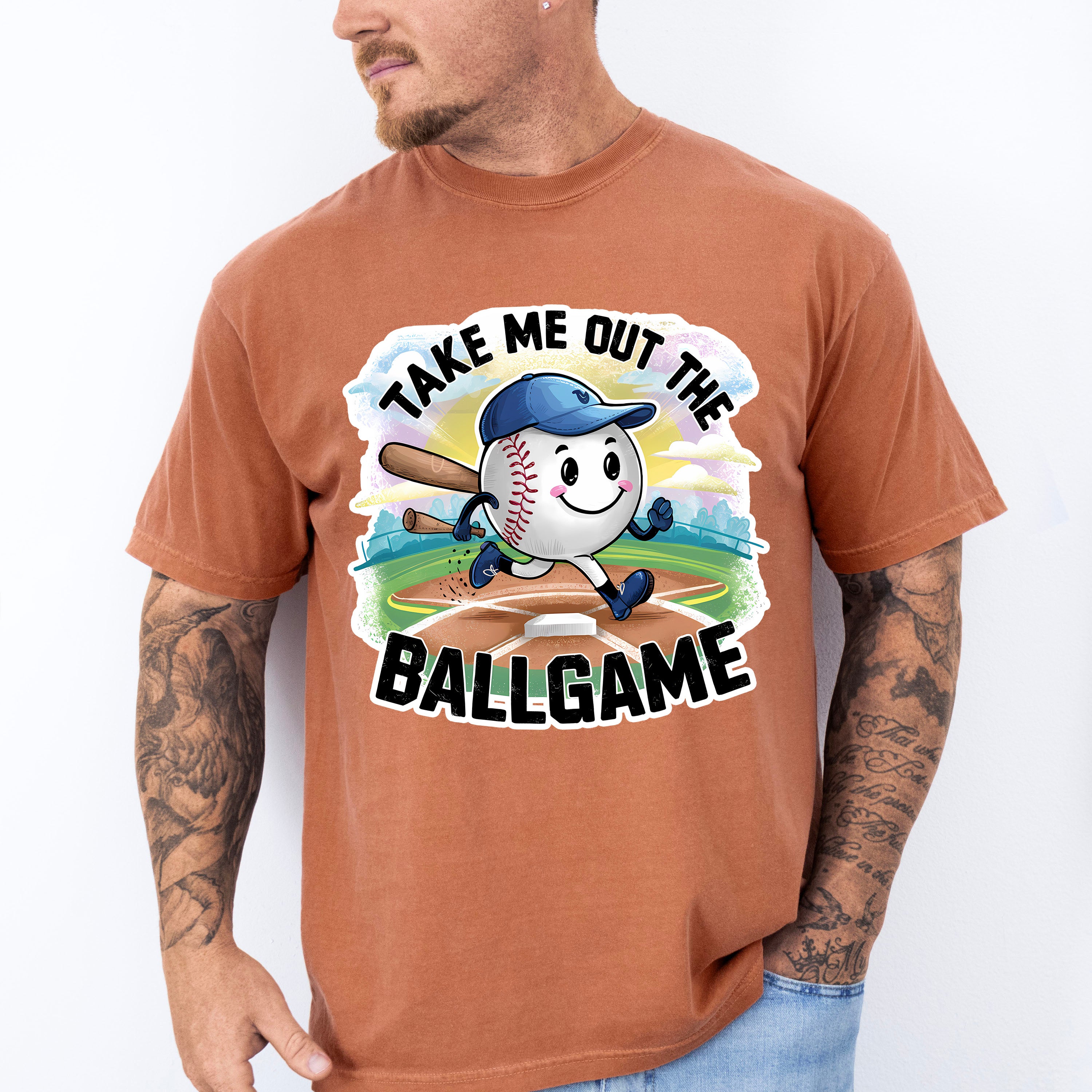 Take Me Out The Ball Game Running Ball Design - Baseball Unisex Crewneck T-Shirt Sweatshirt Hoodie