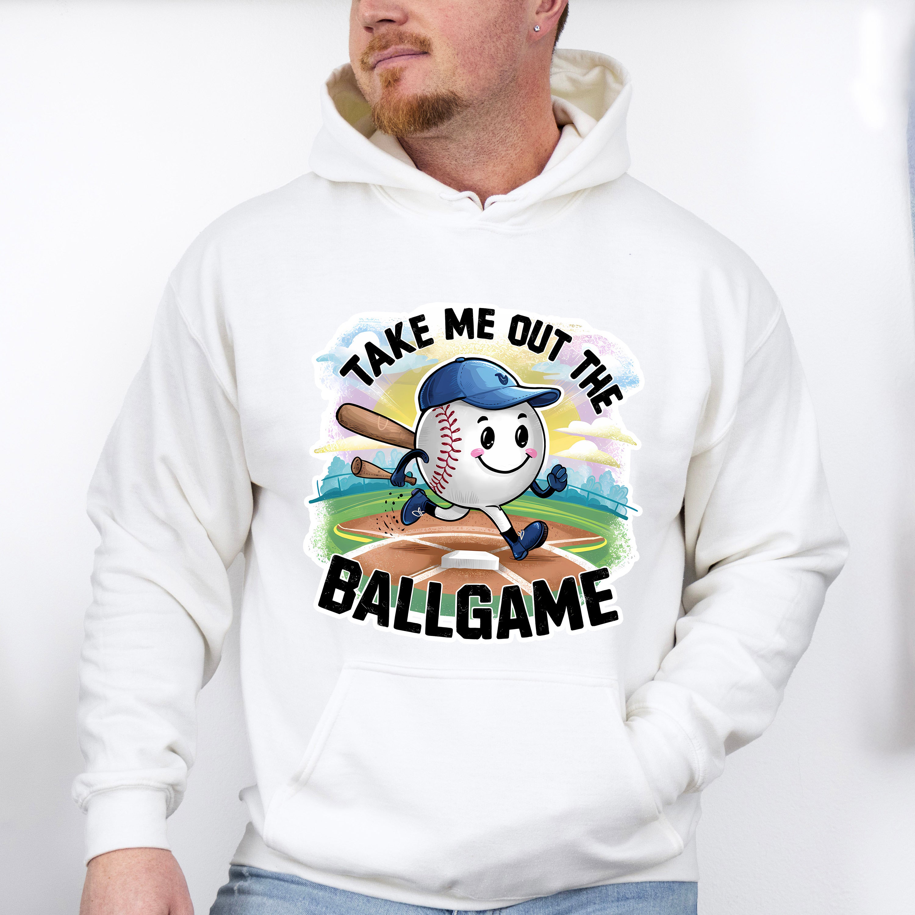 Take Me Out The Ball Game Running Ball Design - Baseball Unisex Crewneck T-Shirt Sweatshirt Hoodie