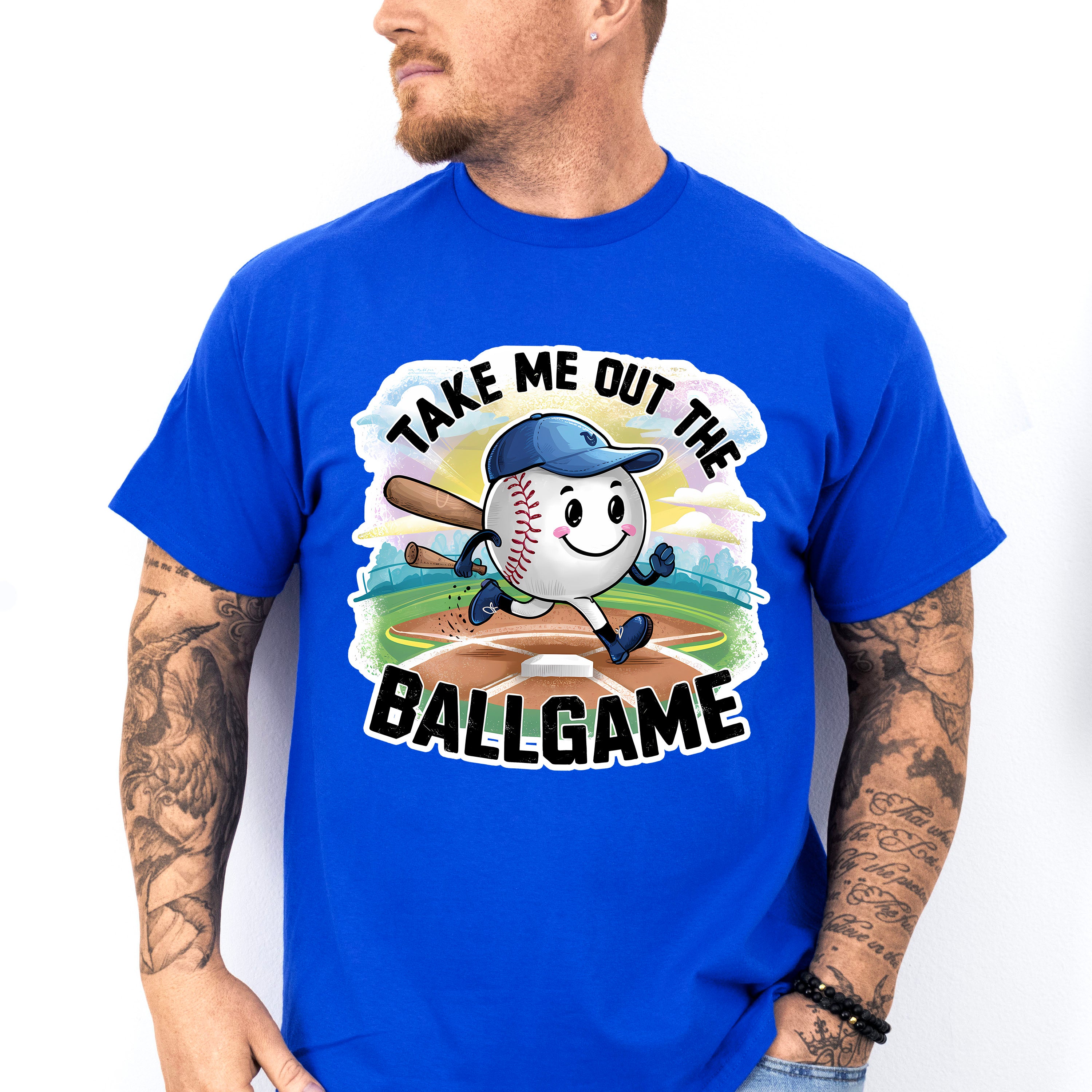 Take Me Out The Ball Game Running Ball Design - Baseball Unisex Crewneck T-Shirt Sweatshirt Hoodie
