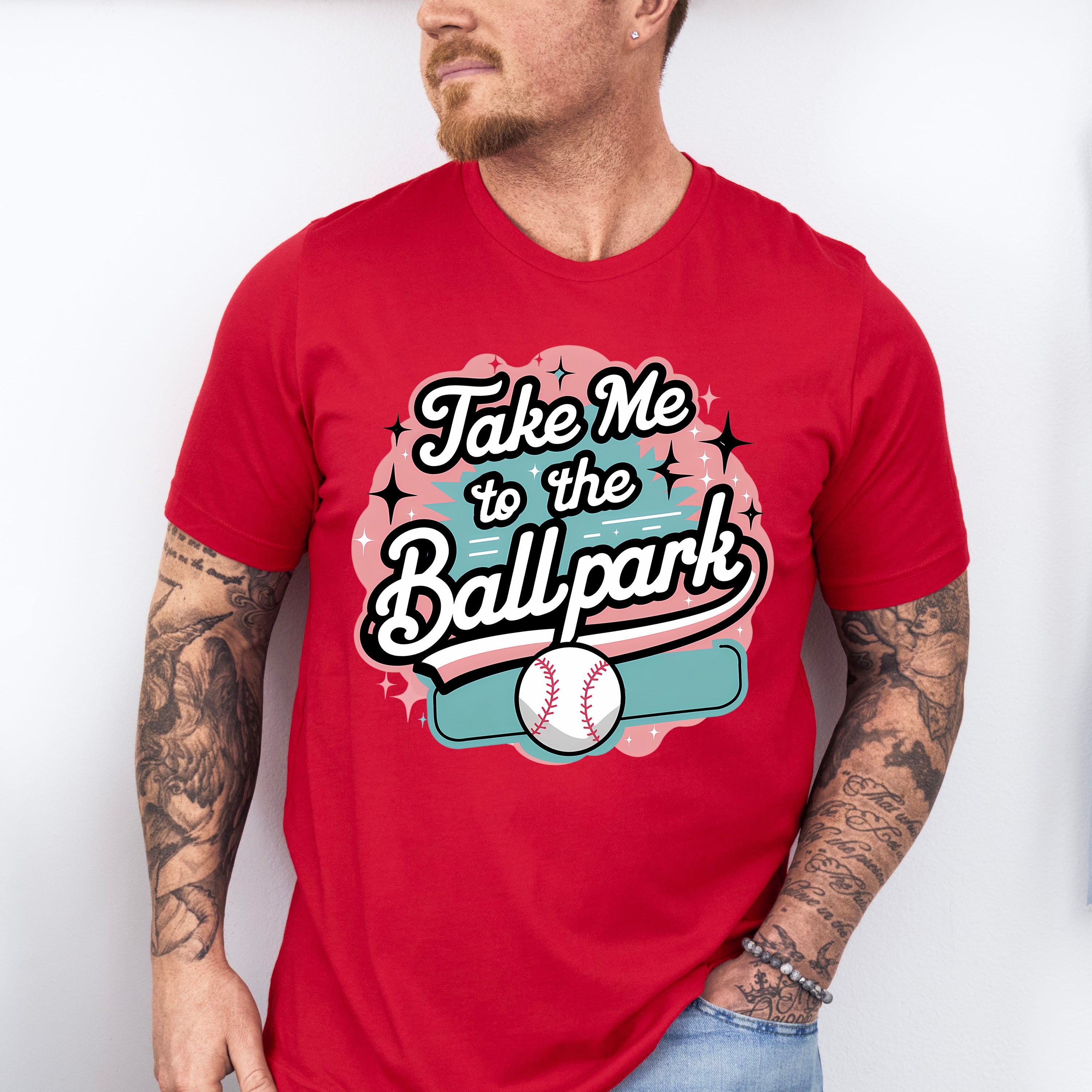 Take Me To The Ballpark Design - Baseball Unisex Crewneck T-Shirt Sweatshirt Hoodie
