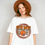 Circle Gameday Leopard Design - Basketball Unisex Crewneck T-Shirt Sweatshirt Hoodie