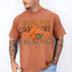 Leopard Heart Game Day Design - Basketball Unisex Crewneck T-Shirt Sweatshirt Hoodie