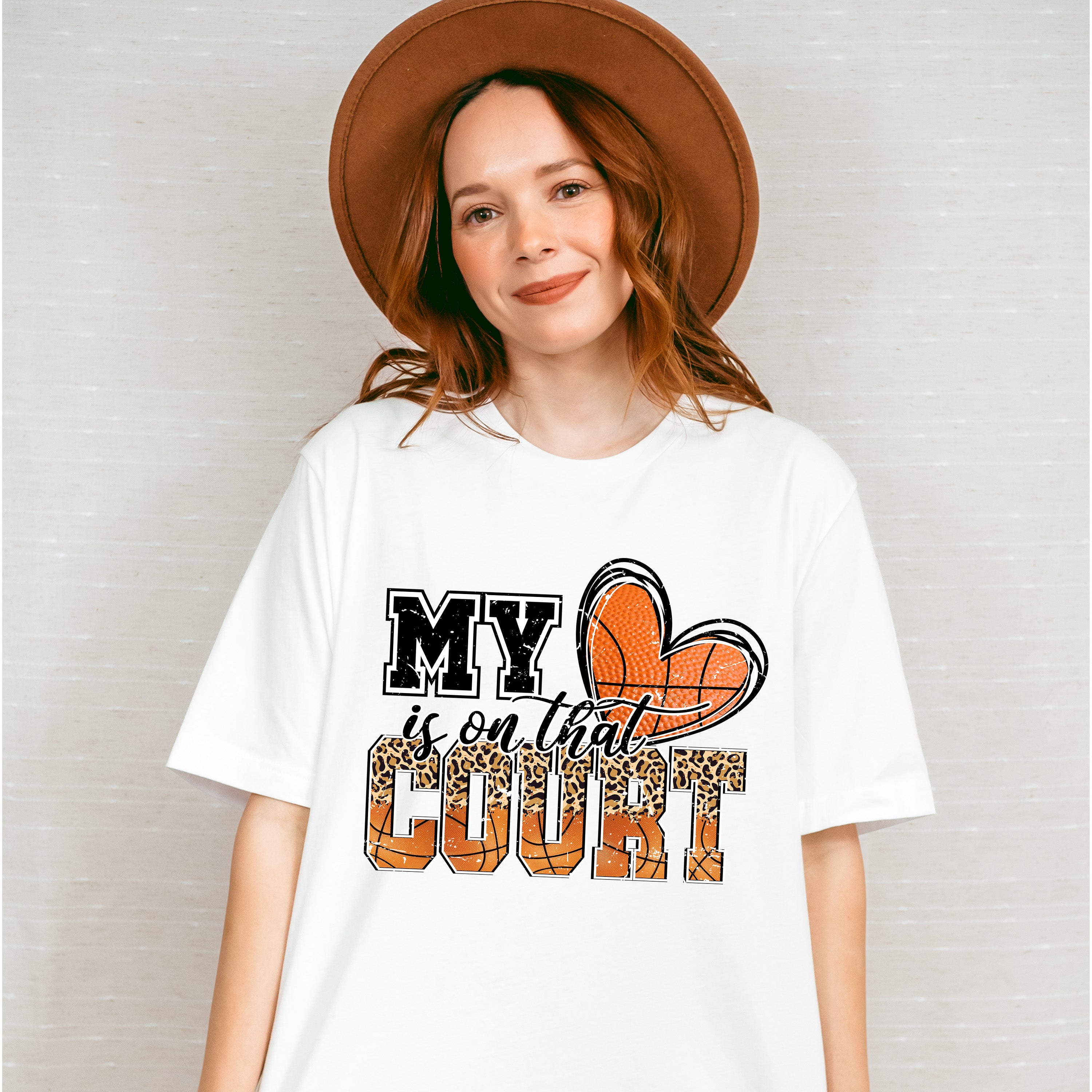 My Heart Is On That Court - Basketball Unisex Crewneck T-Shirt Sweatshirt Hoodie