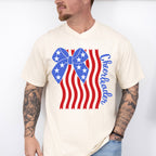 US Flag Cheerleader Ribbon Design - Cheerleader Unisex Crewneck T-Shirt Sweatshirt Hoodie