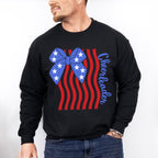 US Flag Cheerleader Ribbon Design - Cheerleader Unisex Crewneck T-Shirt Sweatshirt Hoodie