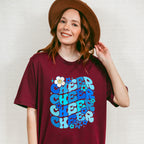Blue Cheer Floral Design - Cheerleader Unisex Crewneck T-Shirt Sweatshirt Hoodie