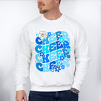 Blue Cheer Floral Design - Cheerleader Unisex Crewneck T-Shirt Sweatshirt Hoodie