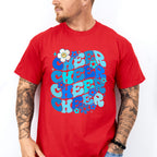 Blue Cheer Floral Design - Cheerleader Unisex Crewneck T-Shirt Sweatshirt Hoodie