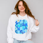 Blue Cheer Floral Design - Cheerleader Unisex Crewneck T-Shirt Sweatshirt Hoodie