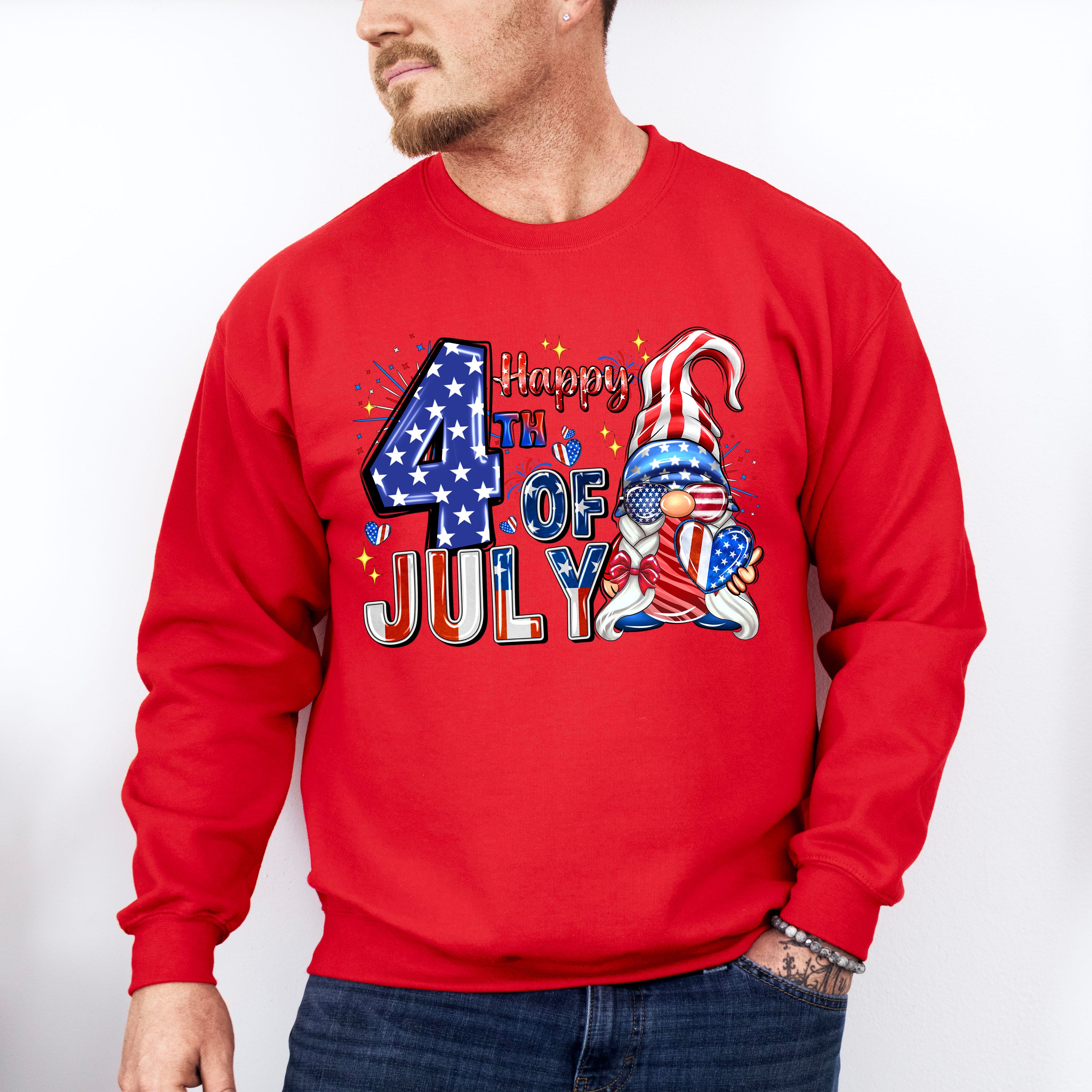 Happy 4th Of July Gnomie 4Th Of July Unisex Crewneck T-Shirt Sweatshirt Hoodie
