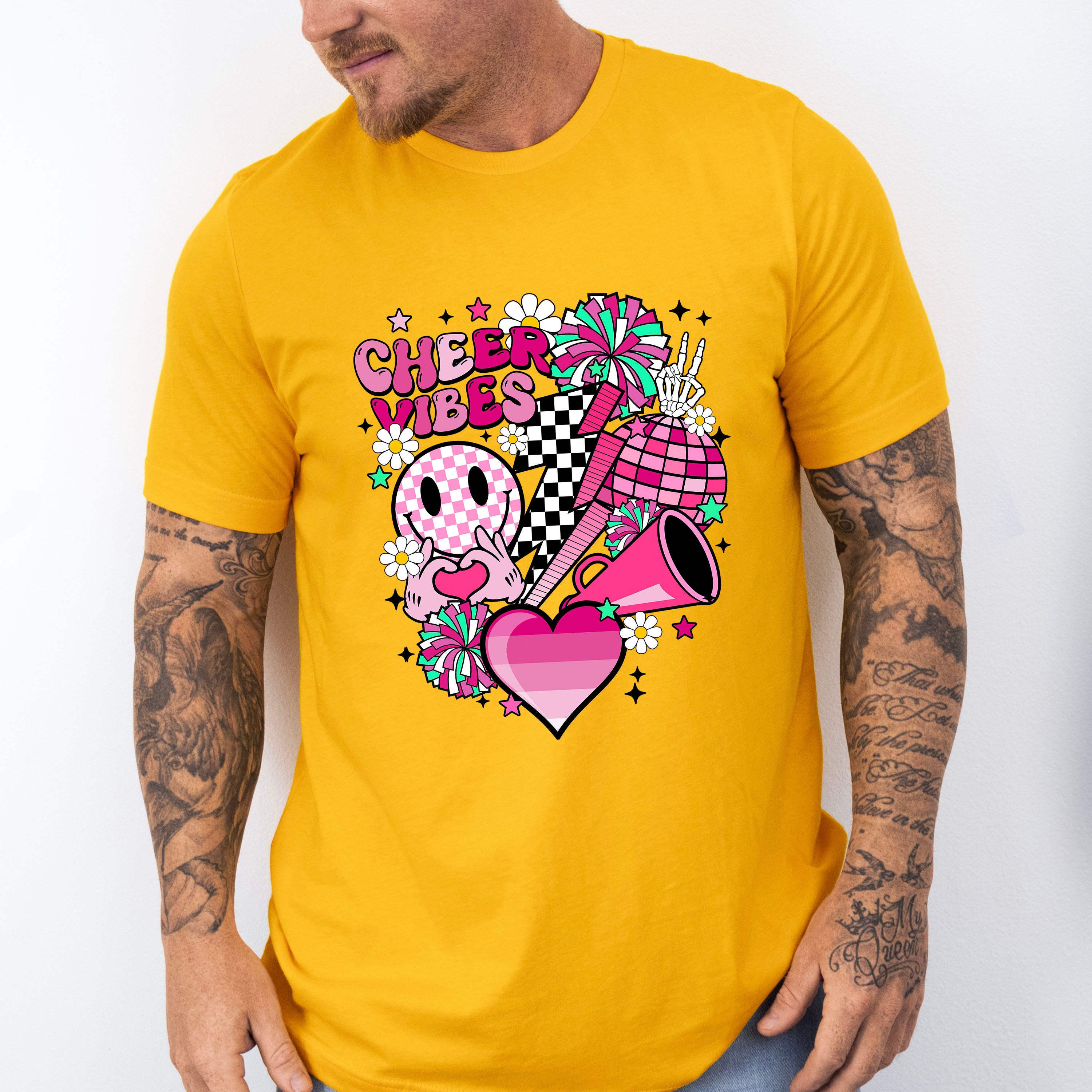 Cheer Vibes Doodles - Cheerleader Unisex Crewneck T-Shirt Sweatshirt Hoodie