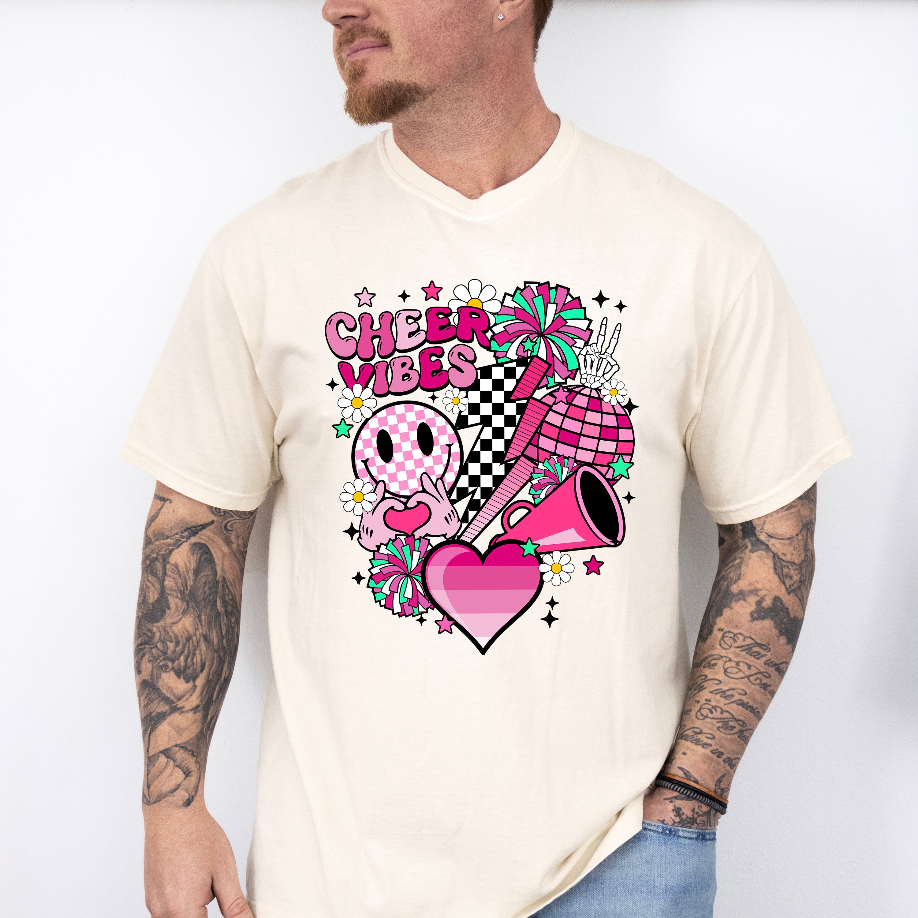 Cheer Vibes Doodles - Cheerleader Unisex Crewneck T-Shirt Sweatshirt Hoodie