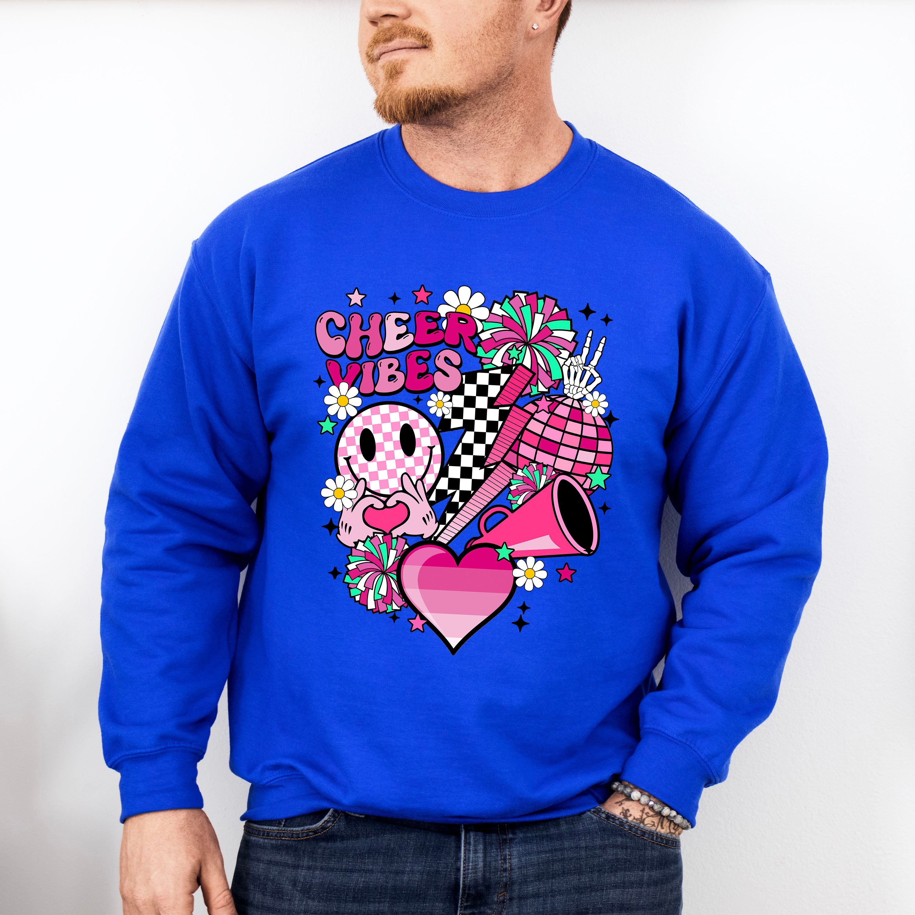 Cheer Vibes Doodles - Cheerleader Unisex Crewneck T-Shirt Sweatshirt Hoodie