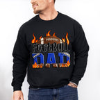 Football Dad Flames Design - Football Unisex Crewneck T-Shirt Sweatshirt Hoodie