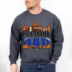 Football Dad Flames Design - Football Unisex Crewneck T-Shirt Sweatshirt Hoodie