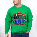 Football Dad Flames Design - Football Unisex Crewneck T-Shirt Sweatshirt Hoodie
